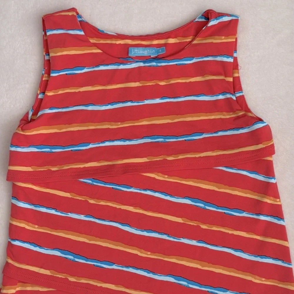 J. McLaughlin | Nicola Catalina Cloth Sleeveless Tiered Pull Over Stripe Dress 4 - Picture 2 of 10